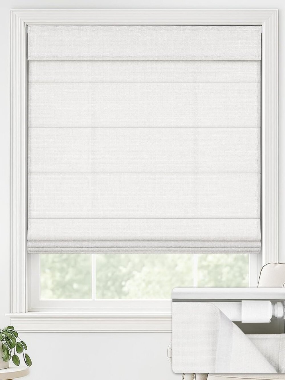 LazBlinds No Drill Roman Shades for Windows, Cordless Light Filtering Window